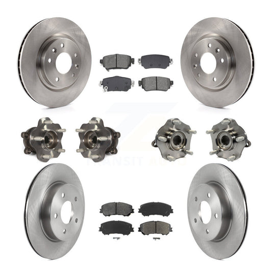 Hub Bearing Brake Rotor Pad Front Rear Kit (10Pc) For Nissan Rogue Sport Qashqai