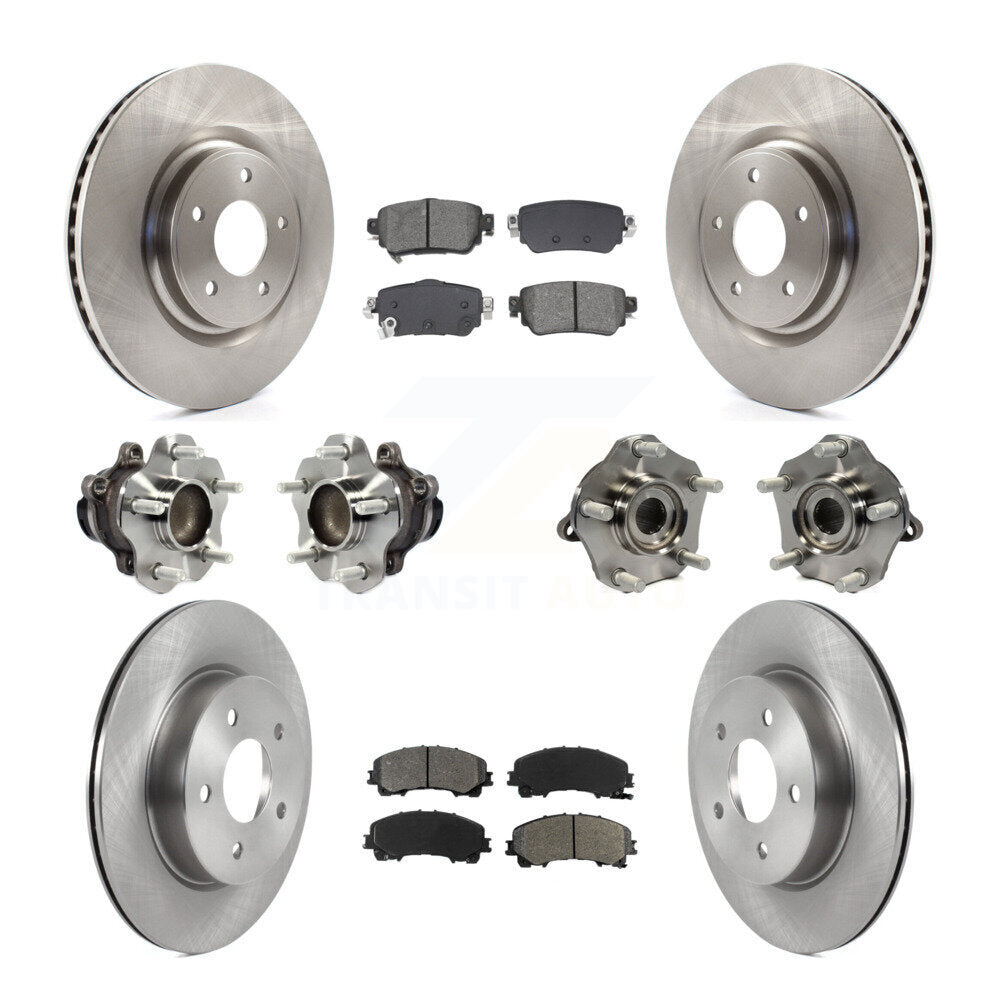 Hub Bearings Disc Brake Rotors And Pads Front Rear Kit (10Pc) For Nissan Rogue