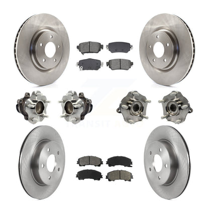 Hub Bearings Disc Brake Rotors And Pads Front Rear Kit (10Pc) For Nissan Rogue