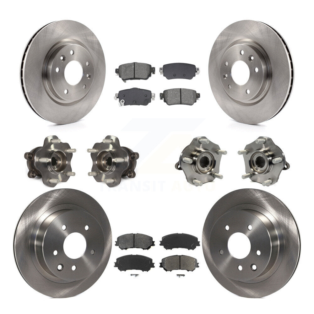 Hub Bearing Disc Brake Rotor & Pads Front Rear Kit (10Pc) For Nissan Rogue Sport
