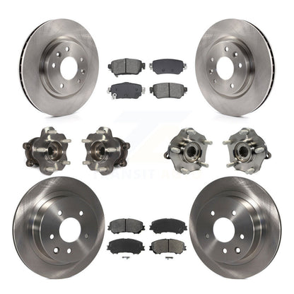 Hub Bearing Disc Brake Rotor & Pads Front Rear Kit (10Pc) For Nissan Rogue Sport