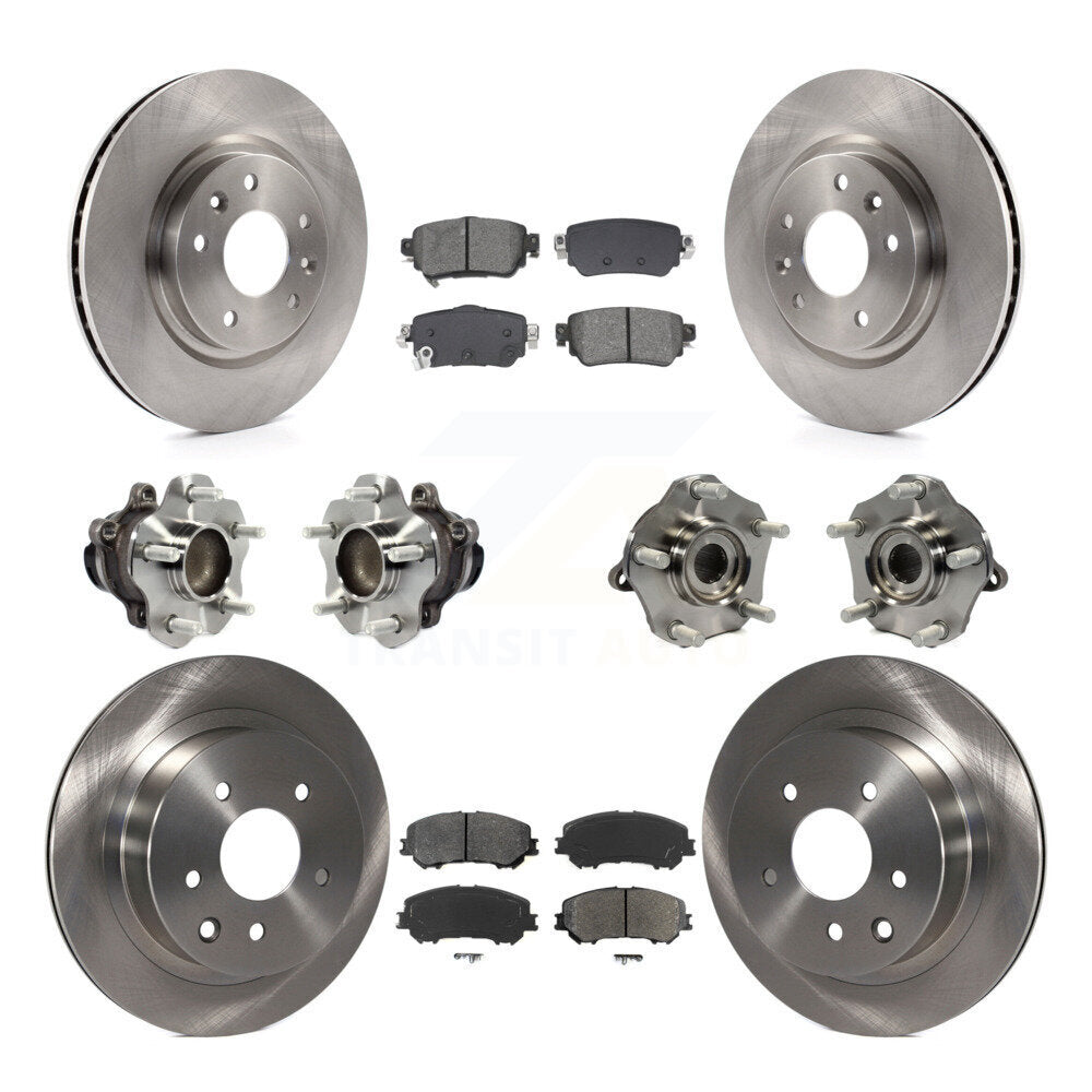Hub Bearing Disc Brake Rotor & Pads Front Rear Kit (10Pc) For Nissan Rogue Sport