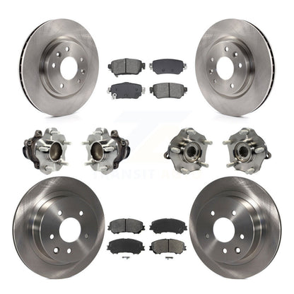 Hub Bearing Disc Brake Rotor & Pads Front Rear Kit (10Pc) For Nissan Rogue Sport