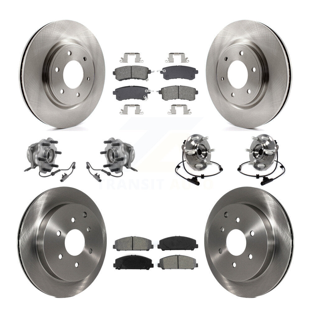 Hub Bearing Brake Rotor Pads Front Rear Kit (10Pc) For INFINITI QX80 Nissan QX56