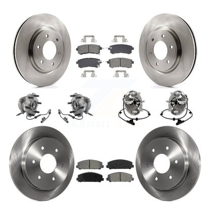 Hub Bearing Brake Rotor & Pads Front Rear Kit (10Pc) For 17-19 Nissan Armada AWD