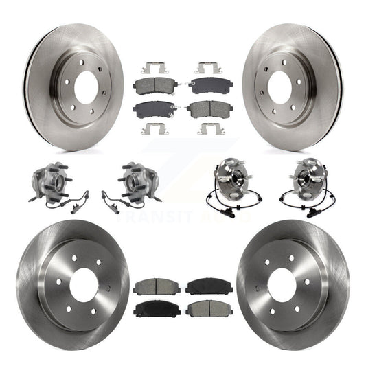 Hub Bearing Brake Rotor & Pads Front Rear Kit (10Pc) For 17-19 Nissan Armada AWD