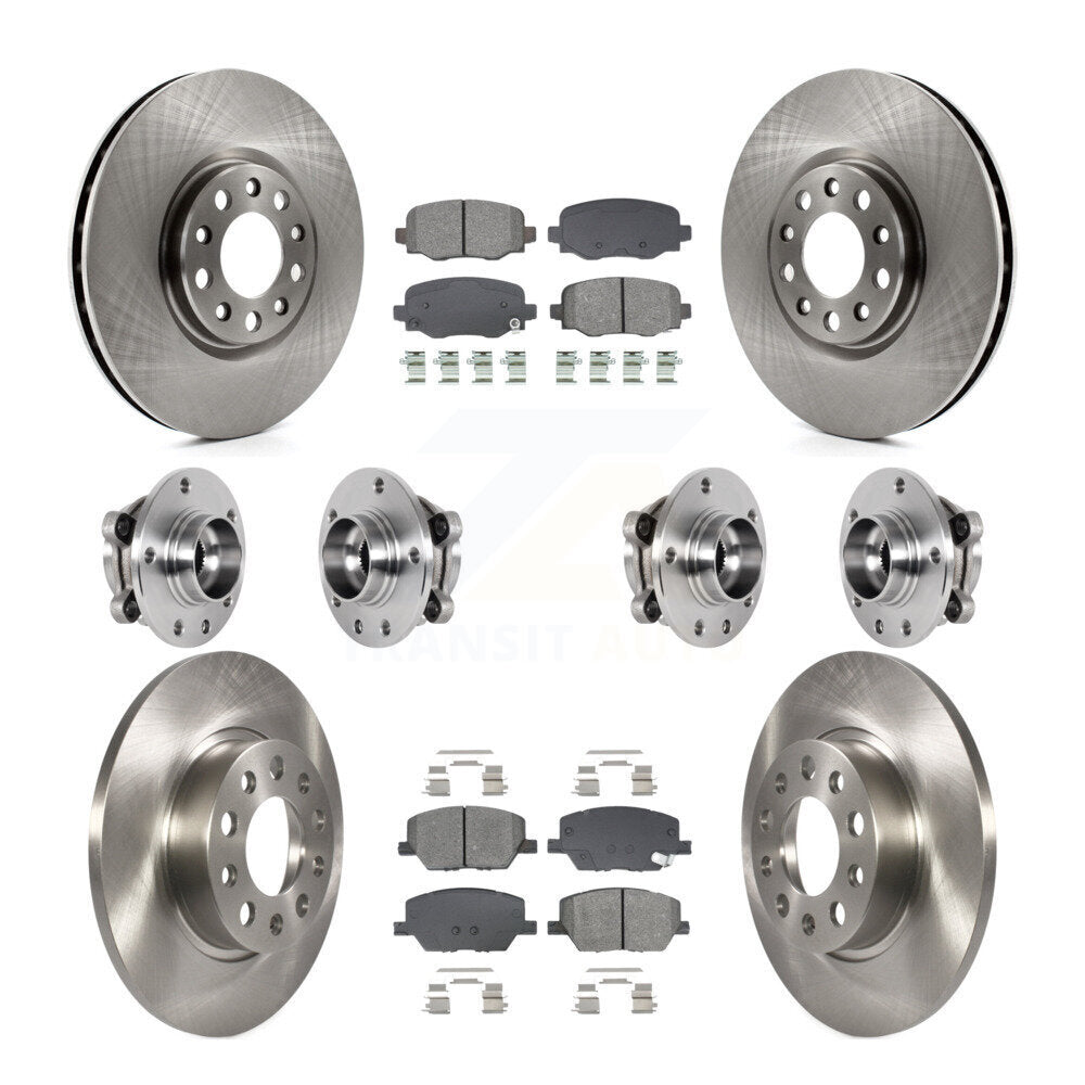 Hub Bearing Brake Rotor & Pads Front Rear Kit (10Pc) For Jeep Renegade Fiat 500X