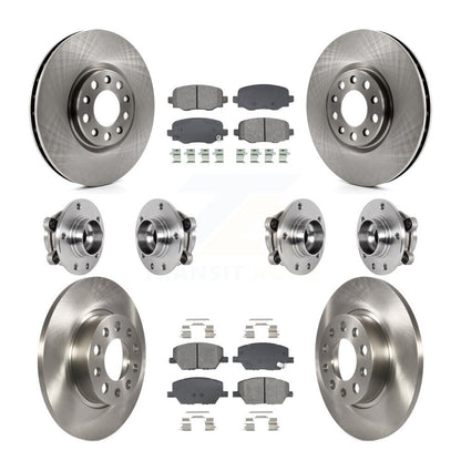 Hub Bearing Brake Rotor & Pads Front Rear Kit (10Pc) For Jeep Renegade Fiat 500X