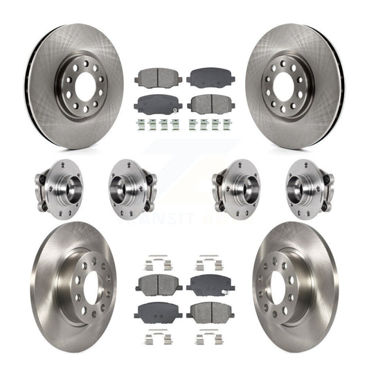 Hub Bearing Brake Rotor & Pads Front Rear Kit (10Pc) For Jeep Renegade Fiat 500X