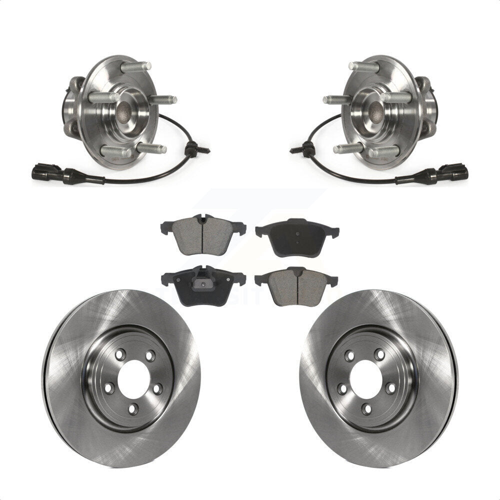 Hub Bearing Assembly Disc Brake Rotor & Pad Front Kit For 2010 Jaguar XF Premium