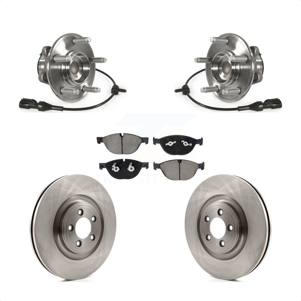 Hub Bearing Assembly Disc Brake Rotor And Ceramic Pad Front Kit For Jaguar XF XJ