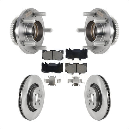 Hub Bearing Assembly Disc Brake Rotor And Ceramic Pad Front Kit For Ford Mustang
