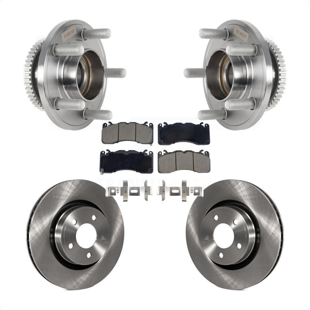 Hub Bearing Brake Rotor Pads Front Kit For 15 Ford Mustang V6 With Brembo Brakes