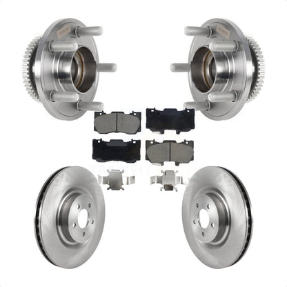Hub Bearing Assembly Disc Brake Rotor And Ceramic Pad Front Kit For Ford Mustang