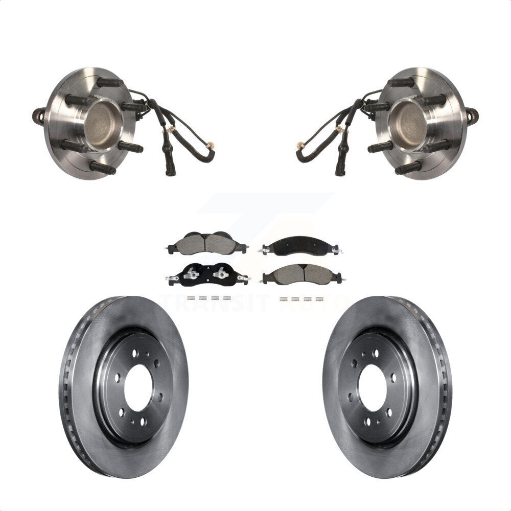 Hub Bearing Brake Rotor Pads Front Kit For Ford Expedition Lincoln Navigator RWD