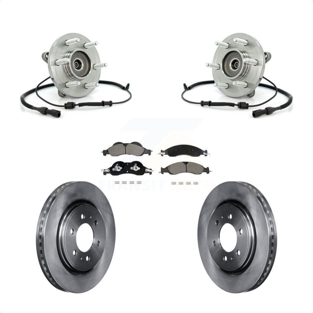 Hub Bearing Disc Brake Rotor Pad Front Kit For Ford Expedition Lincoln Navigator