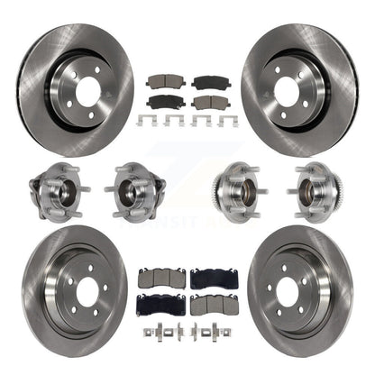 Hub Bearing Brake Rotor Pads Front Rear Kit (10Pc) For Ford Mustang V6 with 3.7L