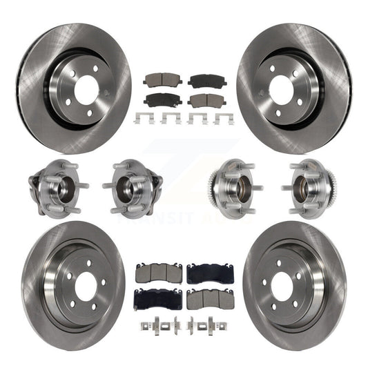 Hub Bearing Brake Rotor Pads Front Rear Kit (10Pc) For Ford Mustang V6 with 3.7L