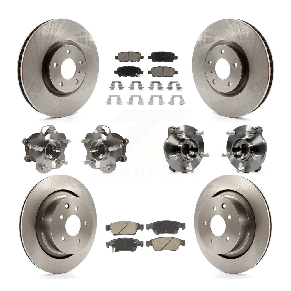 Hub Bearing Disc Brake Rotor And Pads Front Rear Kit (10Pc) For INFINITI G35 Q60