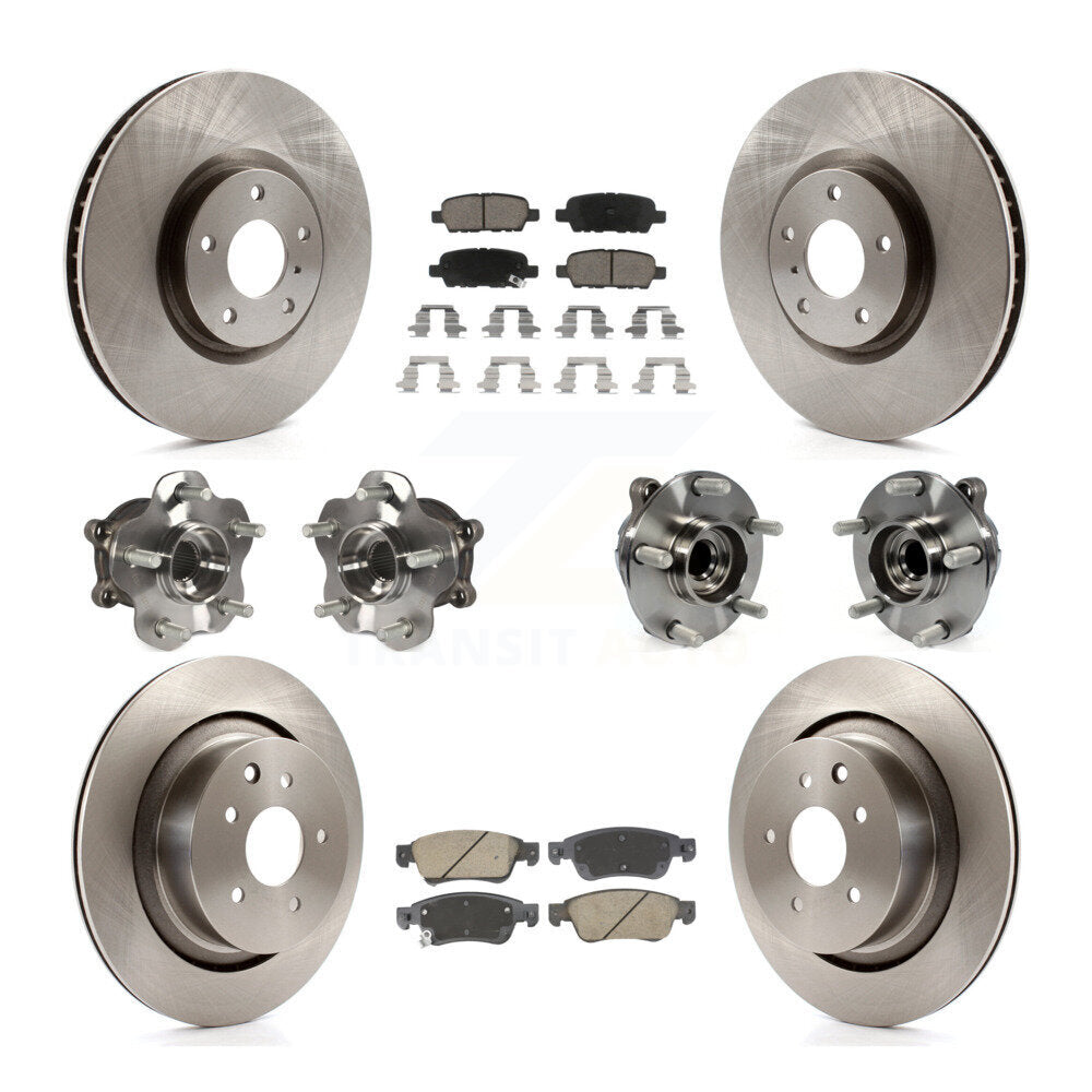 Hub Bearing Disc Brake Rotor And Pads Front Rear Kit (10Pc) For INFINITI G35 Q60