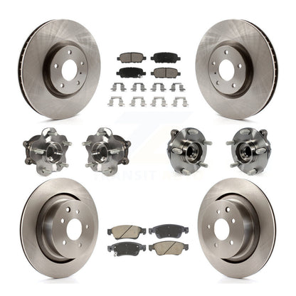 Hub Bearing Disc Brake Rotor And Pads Front Rear Kit (10Pc) For INFINITI G35 Q60