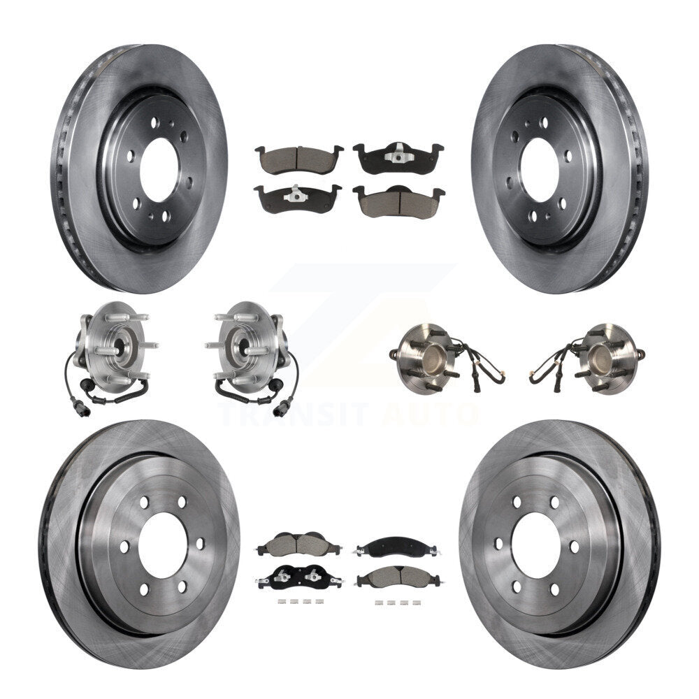 Hub Bearing Brake Rotor & Pads Front Rear Kit (10Pc) For Ford Expedition Lincoln
