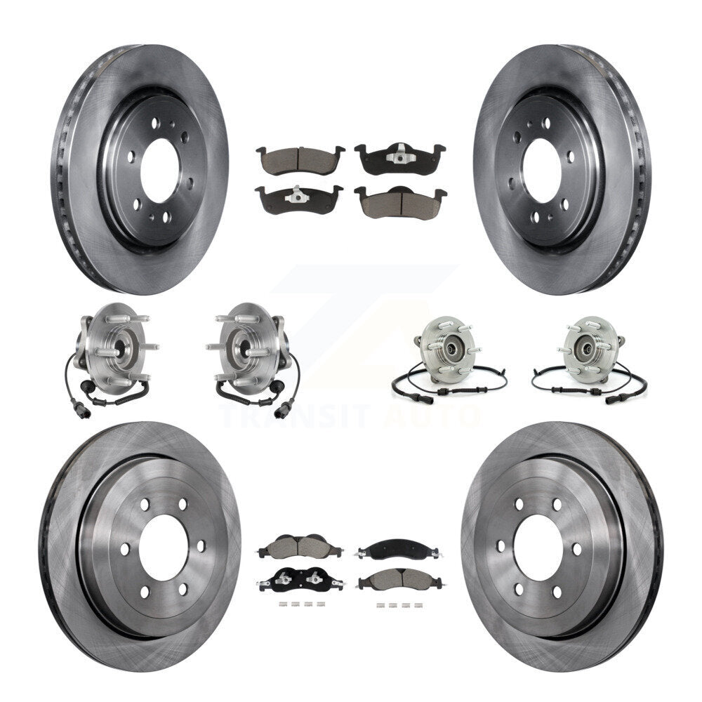 Hub Bearing Brake Rotor & Pads Front Rear Kit (10Pc) For Ford Expedition Lincoln