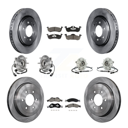 Hub Bearing Brake Rotor & Pads Front Rear Kit (10Pc) For Ford Expedition Lincoln