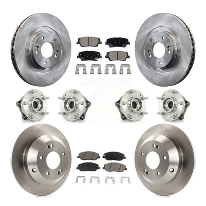Hub Bearing Disc Brake Rotor & Pad Front Rear Kit (10Pc) For Hyundai Santa Fe XL