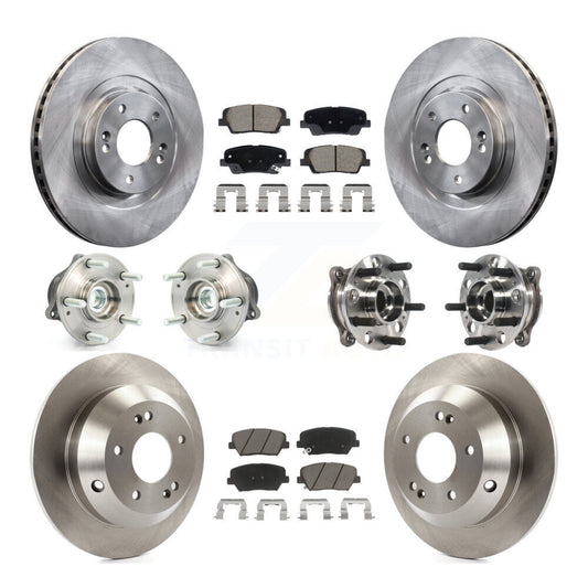 Hub Bearing Brake Rotor And Pad Front Rear Kit (10Pc) For Hyundai Santa Fe Sport