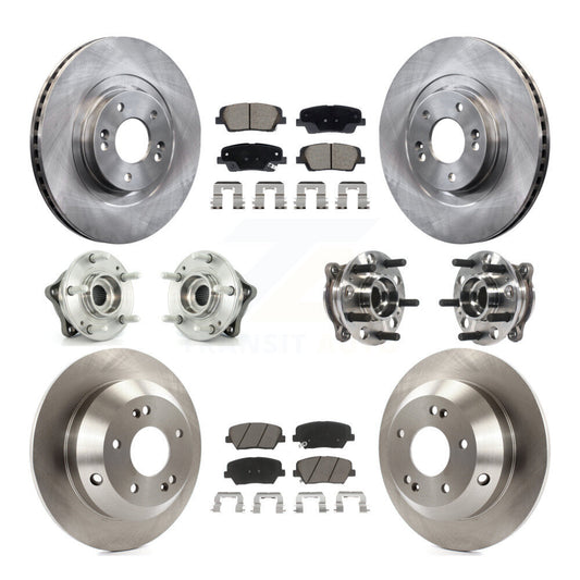 Hub Bearing Brake Rotor And Pad Front Rear Kit (10Pc) For Hyundai Santa Fe Sport