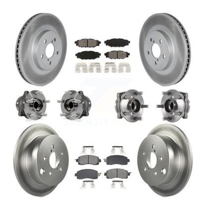 Hub Bearing Coated Brake Rotor & Pads Front Rear Kit (10Pc) For Subaru Crosstrek