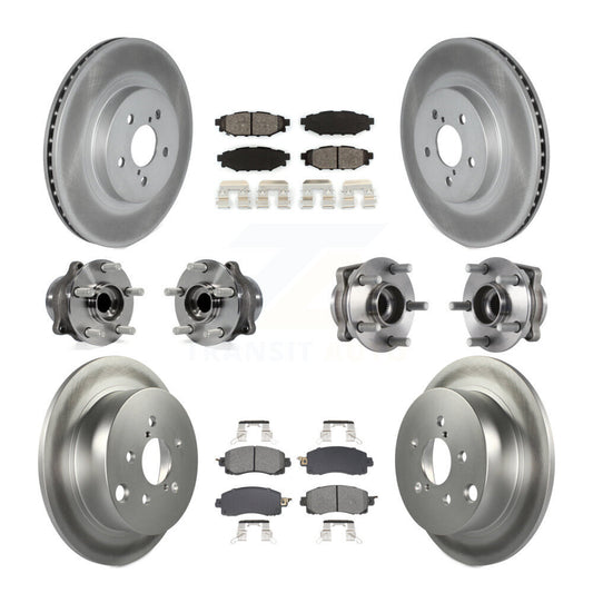 Hub Bearing Coated Brake Rotor & Pads Front Rear Kit (10Pc) For Subaru Crosstrek