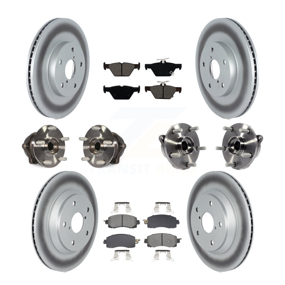 Hub Bearing Coated Brake Rotor And Pad Front Rear Kit (10Pc) For Subaru Forester
