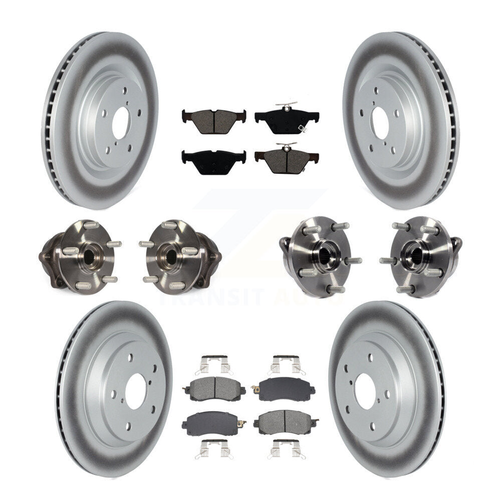 Hub Bearing Coated Brake Rotor And Pad Front Rear Kit (10Pc) For Subaru Forester