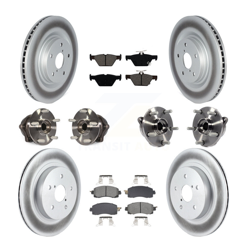 Hub Bearing Coat Brake Rotor Pad Front Rear Kit (10Pc) For Subaru Outback Legacy