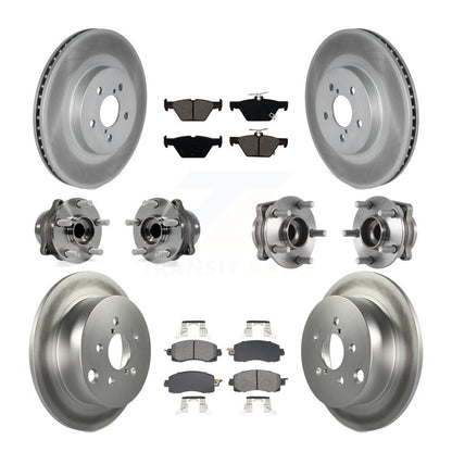 Hub Bearing Coated Brake Rotor & Pads Front Rear Kit (10Pc) For Subaru Crosstrek