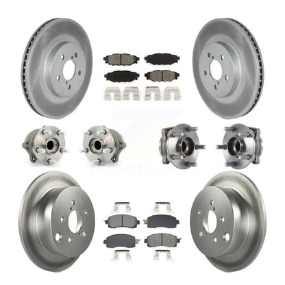 Hub Bearing Coated Brake Rotor & Pads Front Rear Kit (10Pc) For Subaru Crosstrek