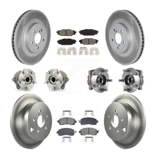 Hub Bearing Coated Brake Rotor & Pads Front Rear Kit (10Pc) For Subaru Crosstrek
