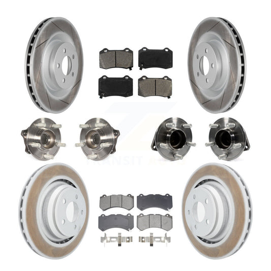 Hub Bearing Coated Brake Rotor & Pads Front Rear Kit (10Pc) For Dodge Challenger
