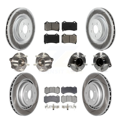 Hub Bearing Coated Brake Rotor & Pads Front Rear Kit (10Pc) For Dodge Challenger