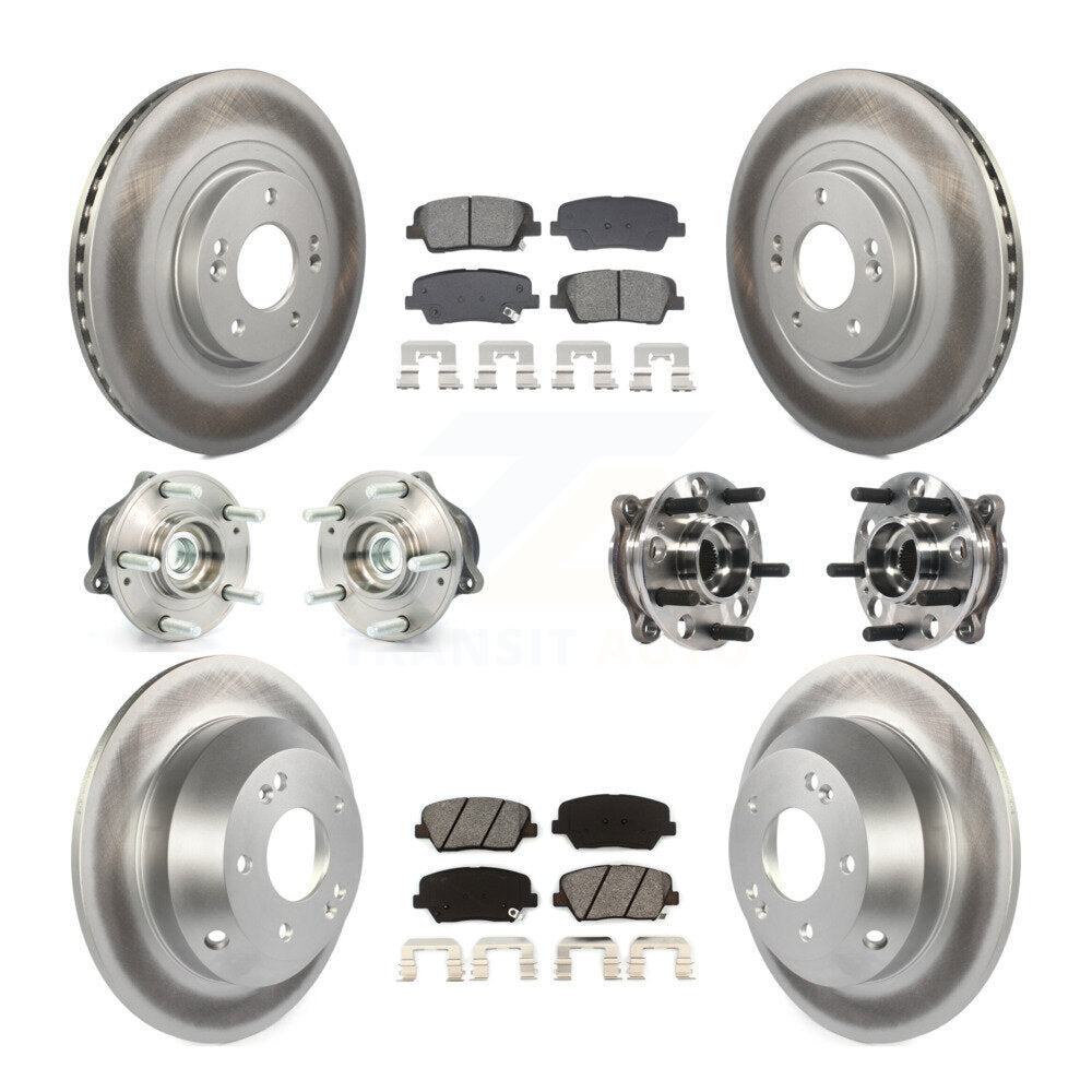 Hub Bearing Coated Brake Rotor And Pad Front Rear Kit For Hyundai Santa Fe Sport