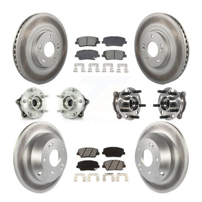 Hub Bearing Coated Brake Rotor And Pad Front Rear Kit For Hyundai Santa Fe Sport