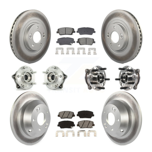 Hub Bearing Coated Brake Rotor And Pad Front Rear Kit For Hyundai Santa Fe Sport