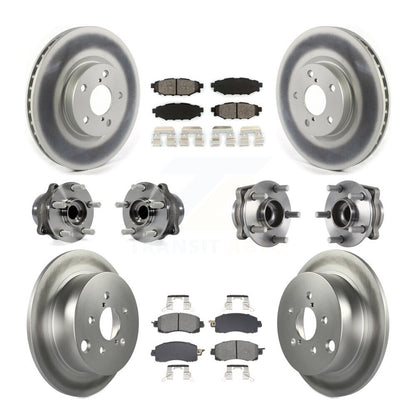 Hub Bearing Coated Disc Brake Rotor Pad Front Rear Kit (10Pc) For Subaru Impreza