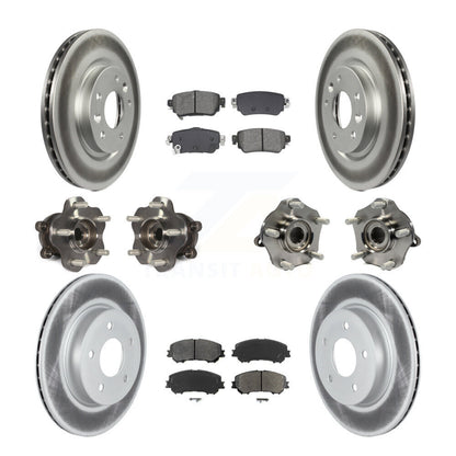 Hub Bearing Coated Brake Rotor Pads Front Rear Kit (10Pc) For Nissan Rogue Sport