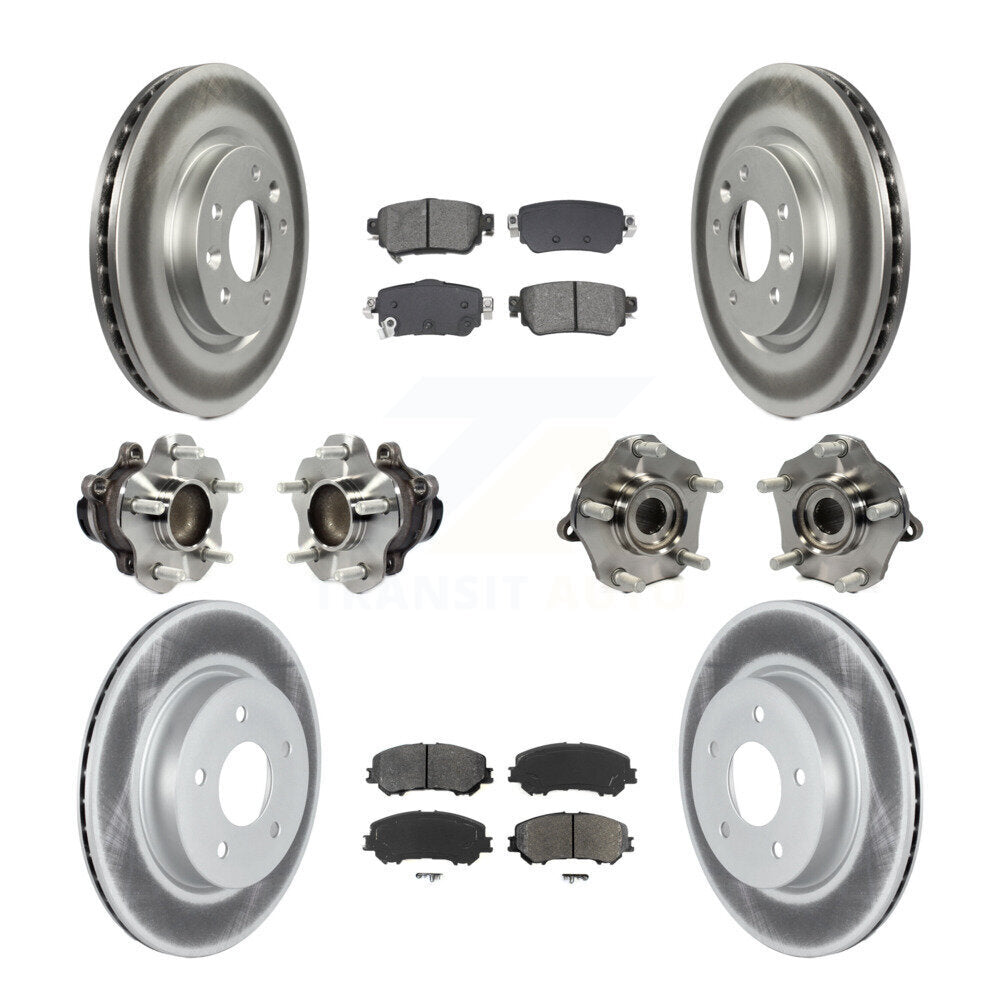 Hub Bearing Coated Brake Rotor Pads Front Rear Kit (10Pc) For Nissan Rogue Sport