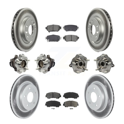 Hub Bearing Coated Brake Rotor Pads Front Rear Kit (10Pc) For Nissan Rogue Sport