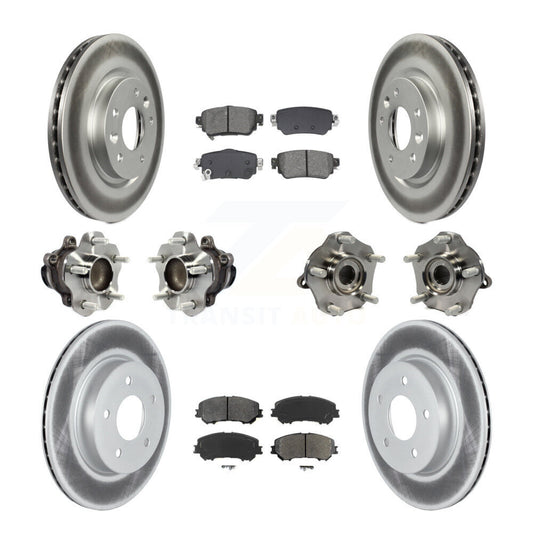Hub Bearing Coated Brake Rotor Pads Front Rear Kit (10Pc) For Nissan Rogue Sport