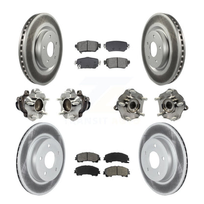 Hub Bearing Coated Disc Brake Rotor & Pad Front Rear Kit (10Pc) For Nissan Rogue